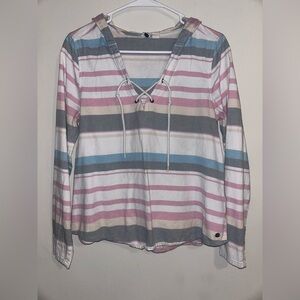 Roxy Multicolor Striped Cotton Hoodie